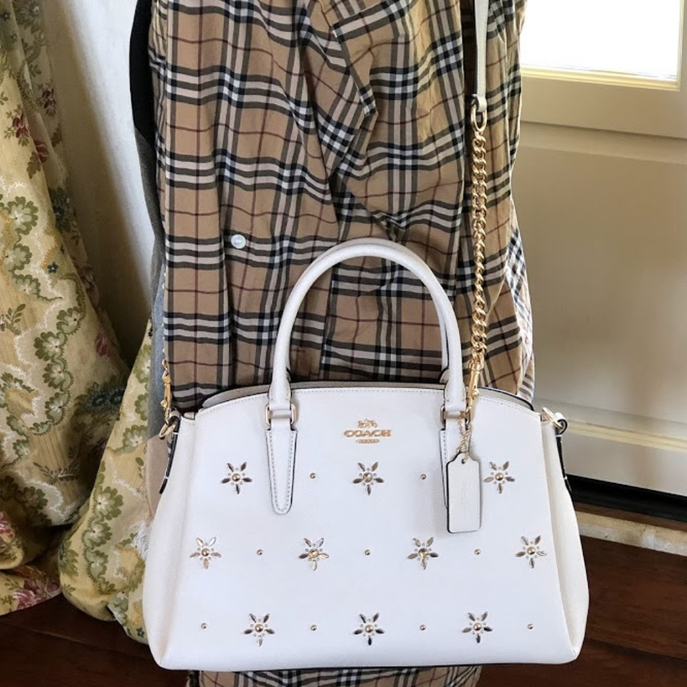 NWT COACH DISNEY SNOW WHIT STUDDED LG SAGE HANDABG - Picture 7 of 7